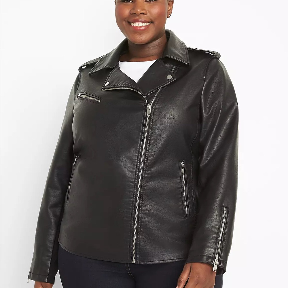 Lane Bryant Black Faux Leather Jacket